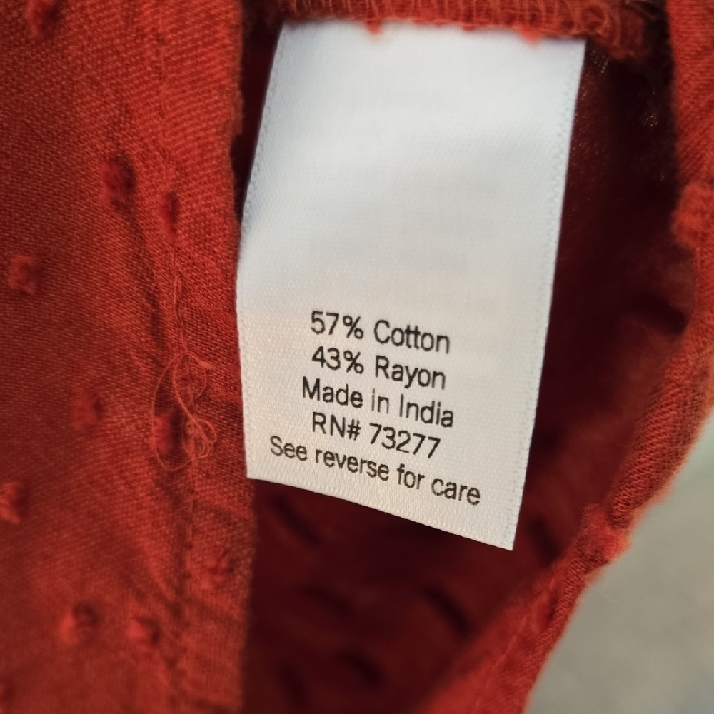 Croft & Barrow Rust Button-Up Blouse - Picture 7 of 10